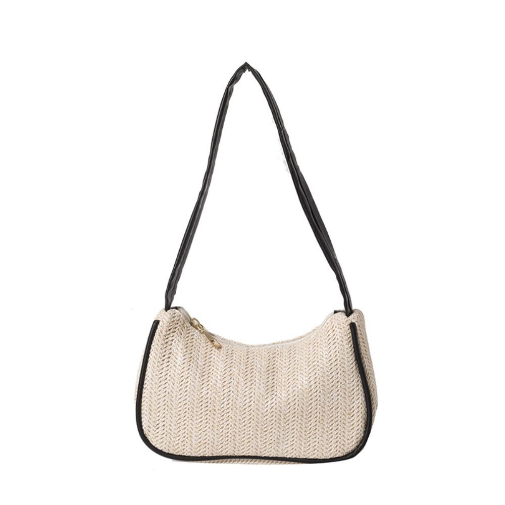 Elegant Straw Shoulder Bag Bohemian Clutch Bag Weave Straw Underarm Bag  Outdoor/Travel/Vacation