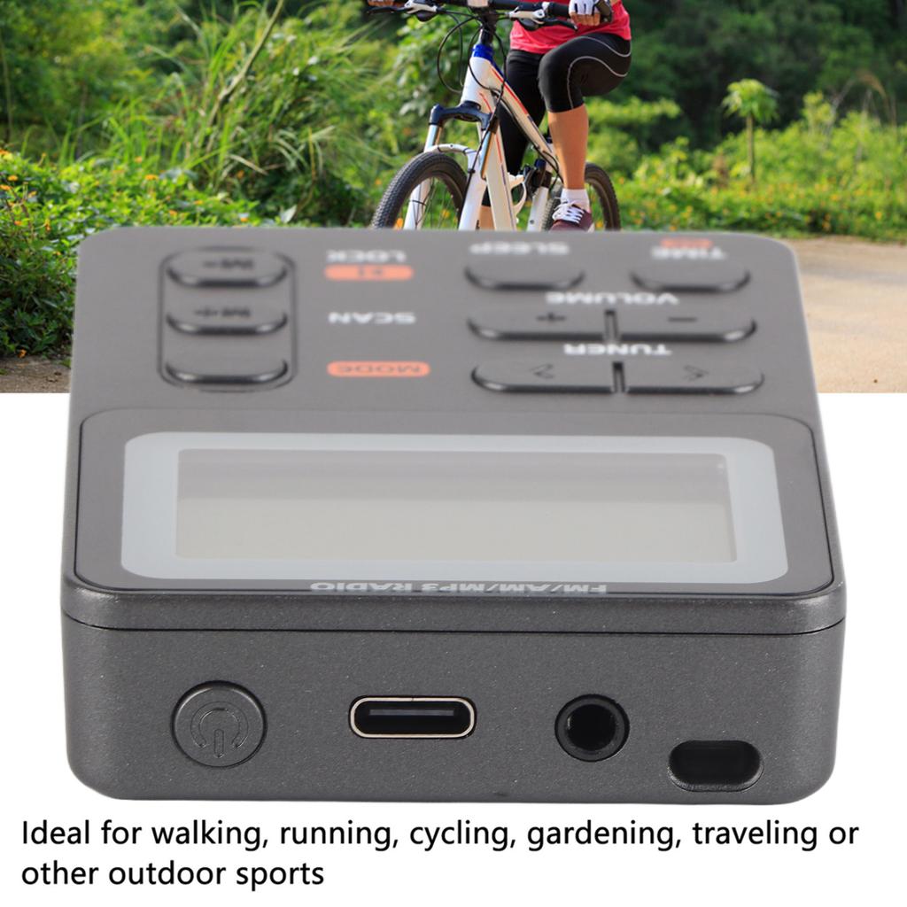 Mini Radio AM FM Tragbares Radio Bildschirmsperre Digitaler Empfang Stereo Wiederaufladbares Radio zum Spazierengehen, Joggen, Fitness, Camping