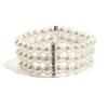 Bracelet multicouche perle blanche vintage cadeau de fête espaceur incrusté de strass bracelet à trois rangées de boules de perles