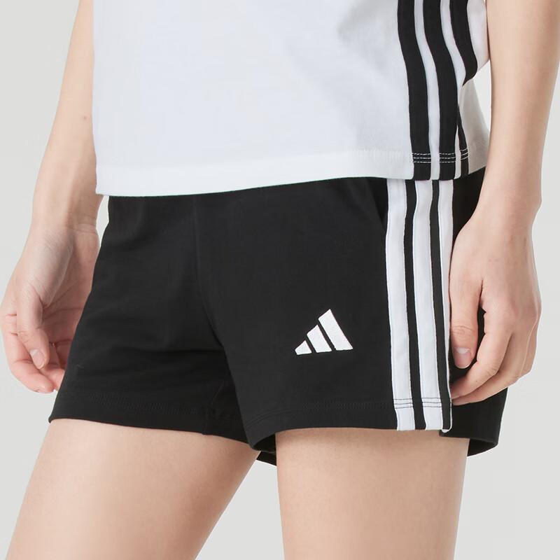 Adidas Snøring Høyt Liv Sports Casual Shorts Dame Shorts Svart Hvit JY8574