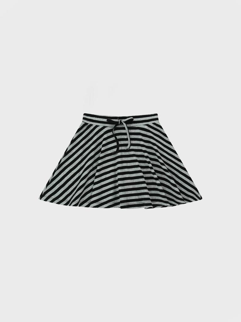 Visus Striped Mini Skirt_Charcoal