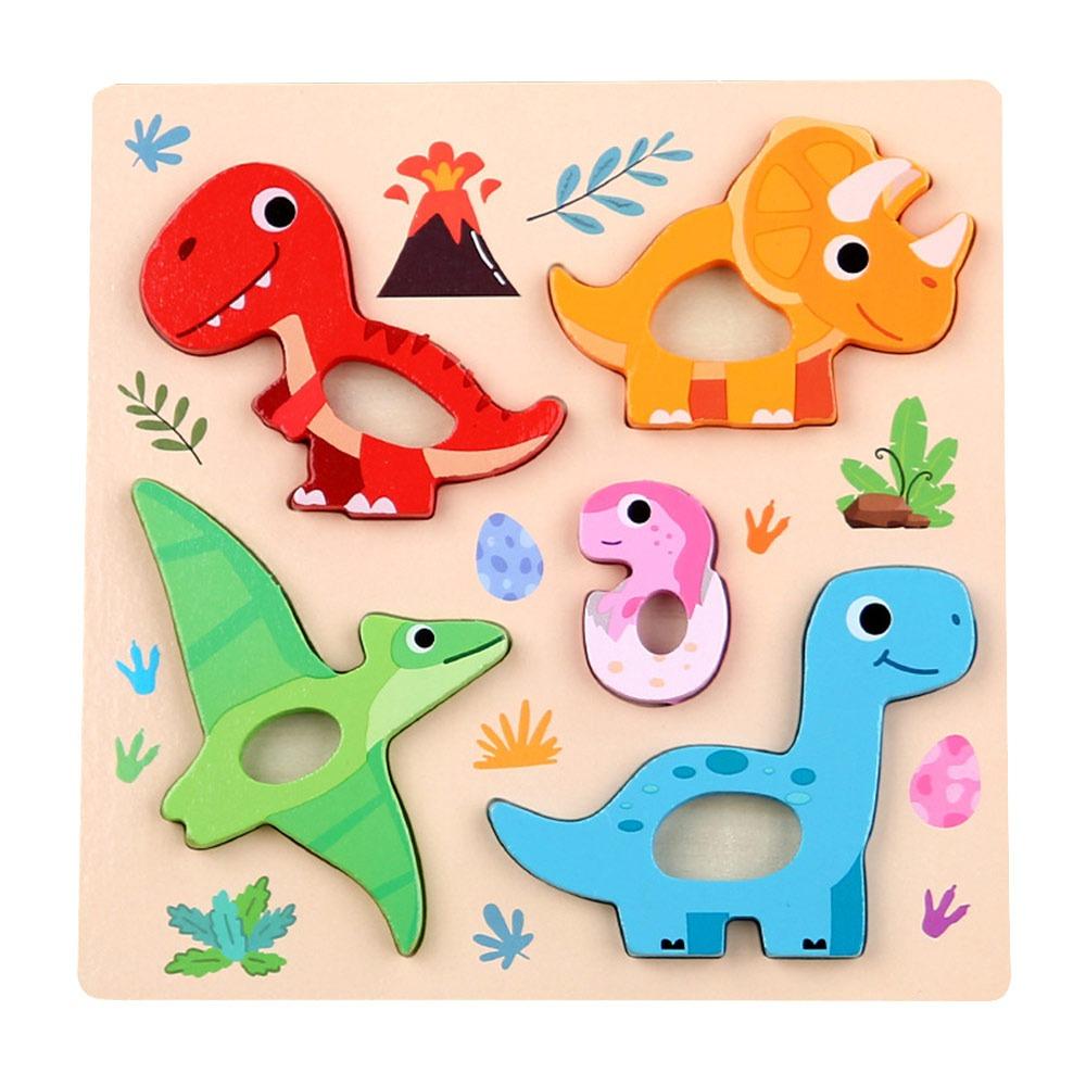 3D Wooden Puzzles Safe Cute Animal Series Animals Cognitive Jigsaw Puzzle Portable Cartoon Animals Puzzles