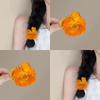 Simulated Poppy Flower Hair BandsPoppy Hair Ties Light Yellow Flower Hair Ties Female Side Braids