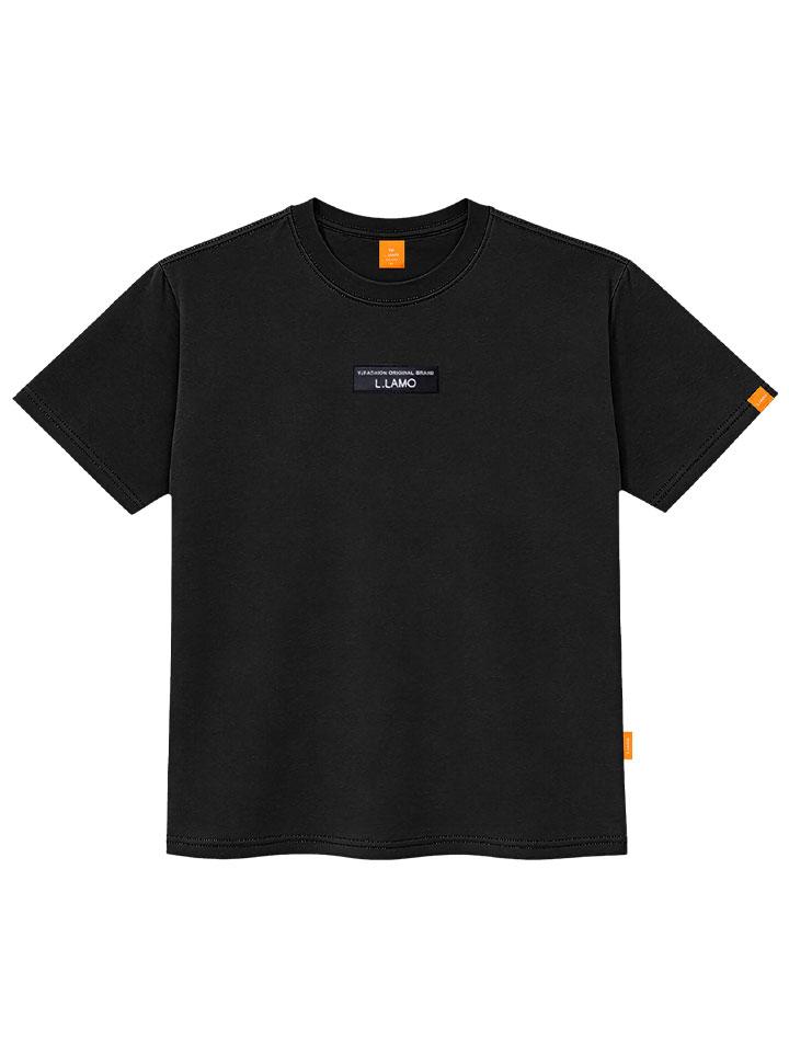 Ellamo Leather Patch Short Sleeve T-Shirt Unisex Plus Size S~4Xl (B Type)