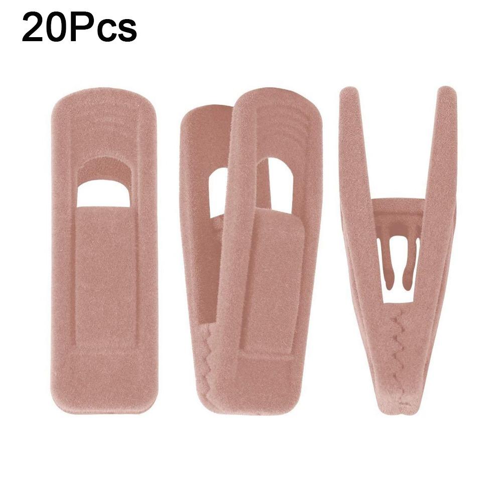 20Pcs Traceless Pants Hangers Clip Strong Finger Bed Sheets Clips Drying Clothes