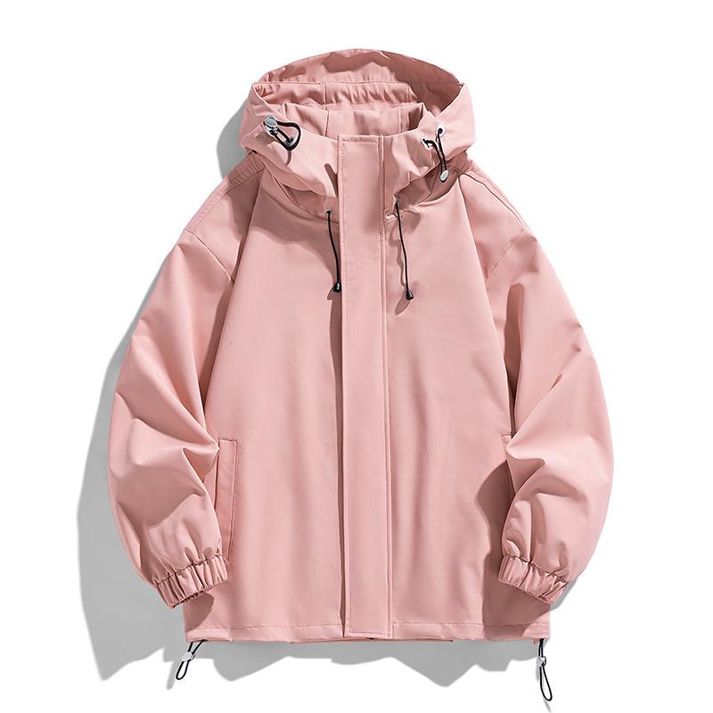 Solid Color Spring and Autumn Charge Jacket Hooded Jacket Men's and Women's Same Outdoor Windproof Trend Casual Hiking Suit