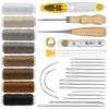 Leather Craft Tool Includes Sewing and and Cord for DIY 29-Piece Set Hand-stitching Tools, Needles, Thread, Projects.