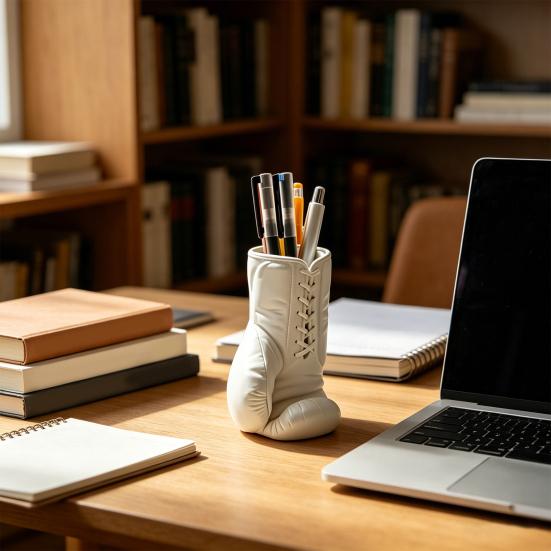 3D-gedruckter Boxhandschuh-Stiftehalter, Mattes Schreibtisch-Organisationssystem mit stabiler Basis, Hohlfach mit großer Kapazität für Stifte, Schreibwaren, Kreative Sport-Dekoration, Geschenk