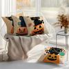 Home Decor Cute Black Cats with Pumpkins and Lollipops Pattern Cushion Cover Suitable for Sofa Bedroom Car Pillow Cover