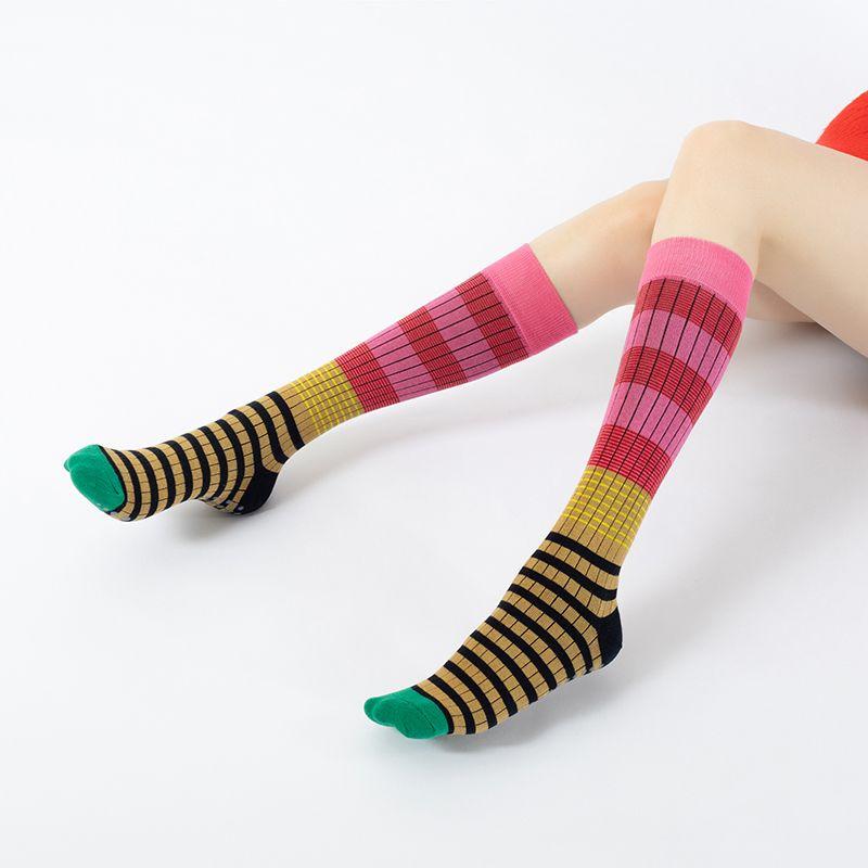 

Japanese Style Yoga Socks Professional Non Slip Female Knee Socks Pilates Sports Special Socks Retro Pure Cotton Floor Trendy Socks Red and pink