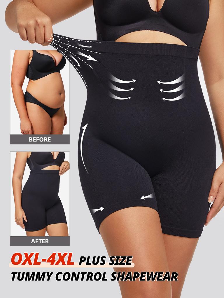 Flarixa 1pc Flarixa Plus Size Women Tummy Control Shapewear Bottom Seamless Super High Waist Panties Shorts  Slimming Body Shaping Underwear