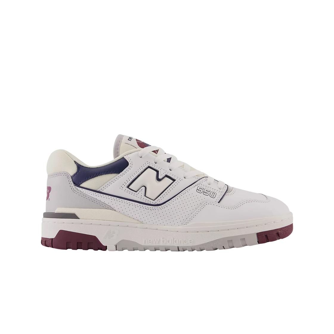 

New Balance 550 White Burgundy D Standard BB550PWB Mens Sneakers