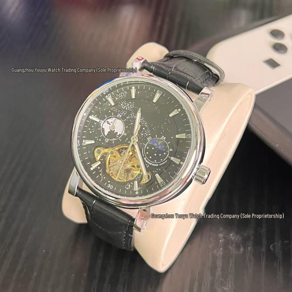 Orologio Meccanico Tourbillon da Uomo Fiume Stellato Fase Lunare - Completamente Automatico, Bestseller Transfrontaliero