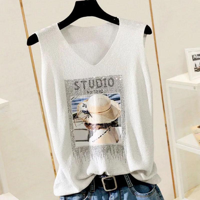 Oversize Vest Women Undershirt Sleeveless Loose Vest Casual V-Neck Suspenders Vest Shawl