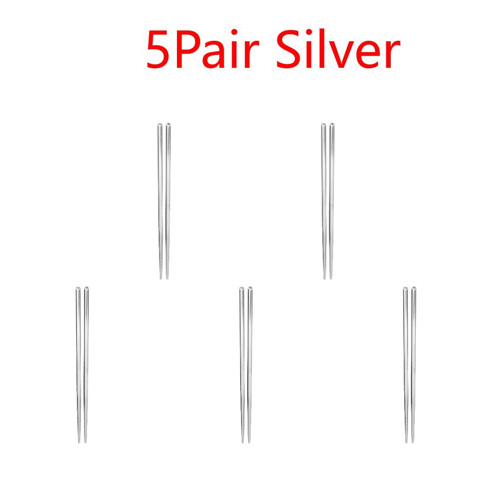 Stainless Steel Reusable Chopsticks Portable Colorful Environmental Protection Food Sticks Anti-skid  Kitchen Tableware Dishware