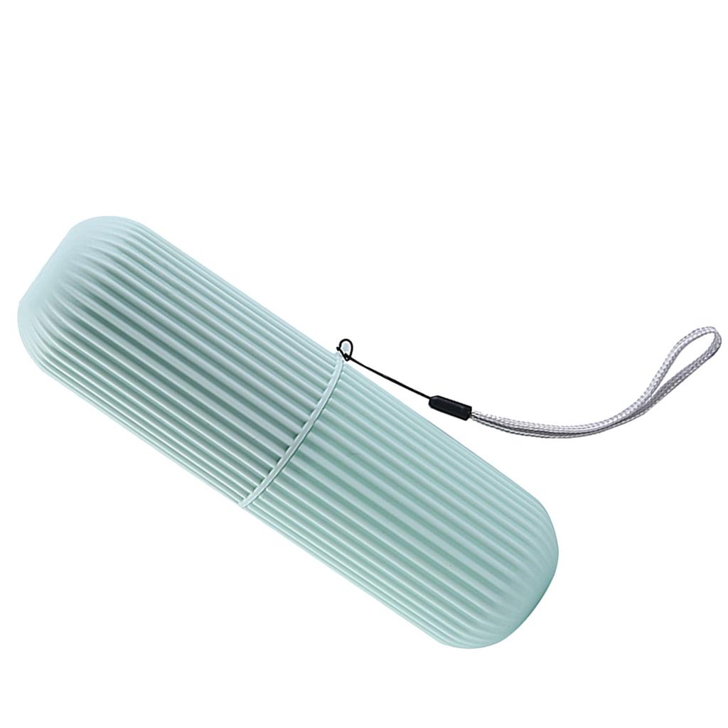 Travel Toothbrush Case Carrier Portable PP Slip Resistant Travel Toothbrush Cup with Cover Green