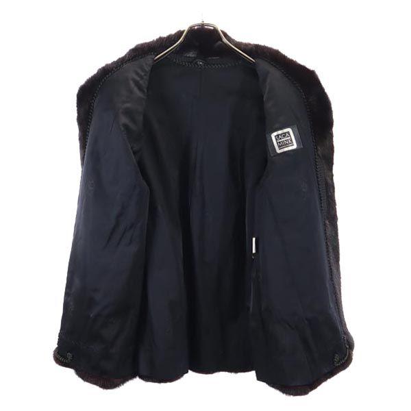 SAGA MINK Long Sleeve Fur Fur Coat 11 Brown Women Used