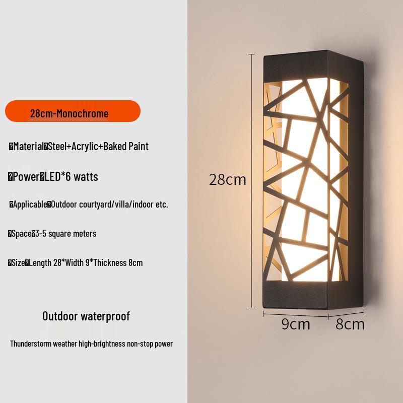 

Минималистичный светодиодный уличный водонепроницаемый настенный светильник для балкона, виллы, двора и забора Neutral Light - Waterproof