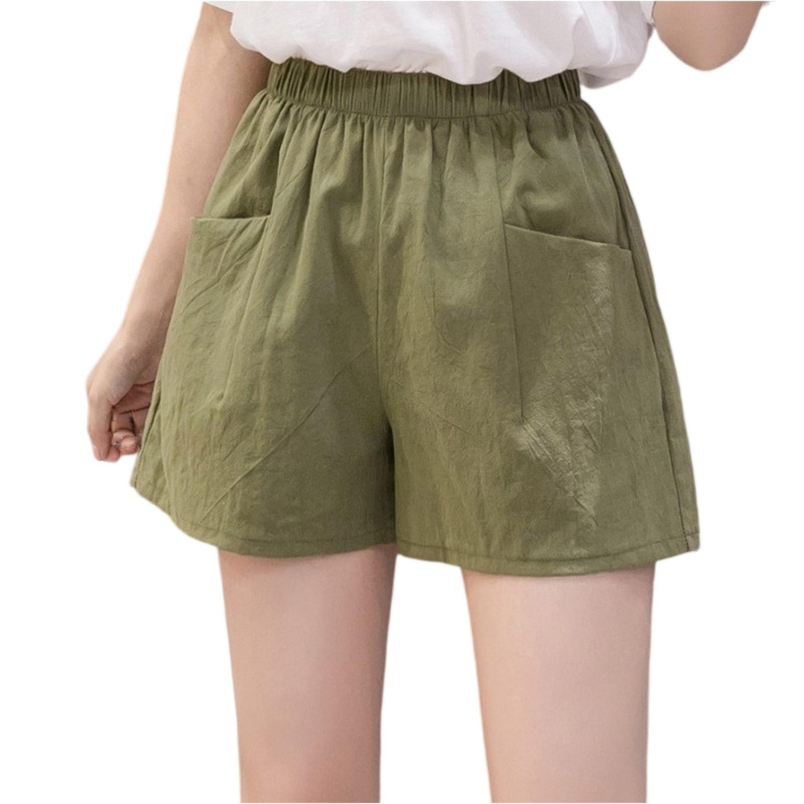 Girls  Summer Linen Shorts - Lightweight Cotton Wide Leg Breathable Shorts 160