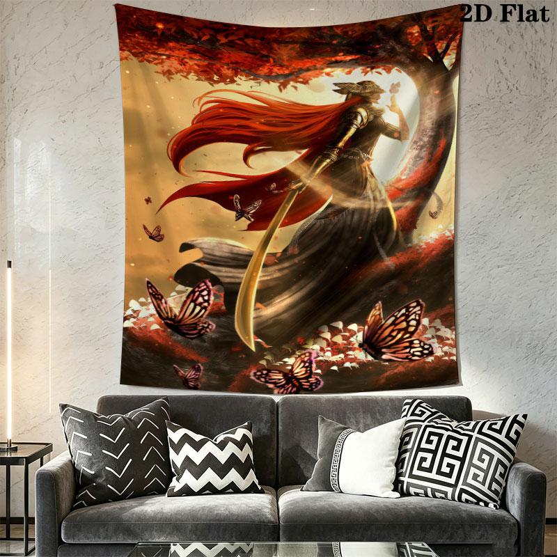 Malenia Blade Wall Hanging Printed Fabric Blanket Decorative Tapestries for Bedroom Living Room Home Decor