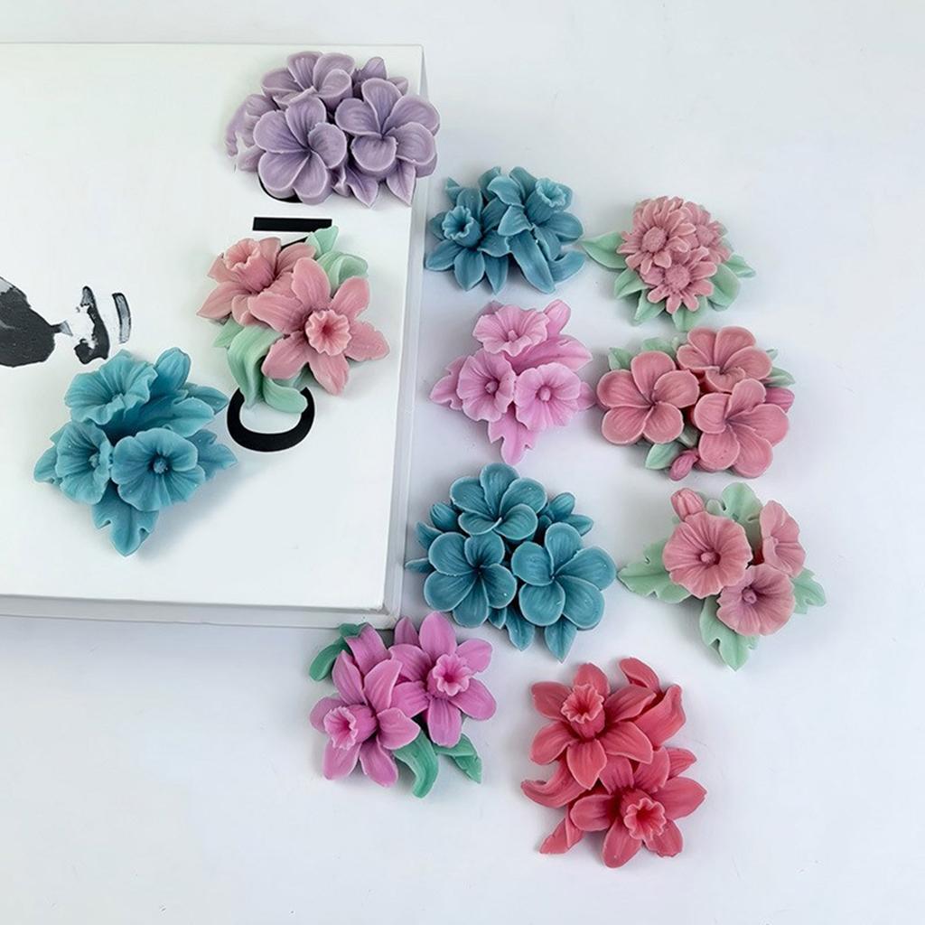 Multipurpose Flower Candle Sturdy Silicone Mould Small Size Craft Supplies for Stylish Candle Making and Decoration