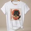 RaUnisex Cat TShirt Unisex Funny Short Sleeve Graphic T Shirts Japanese Cat Printed Kitty Tops Summer Round Neck Cat Lover Tees