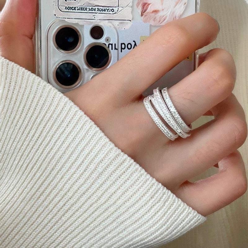 Adjustable Geometric Intersecting Lines Ring - Women s Fashionable Stackable Ring for Index Finger One Size