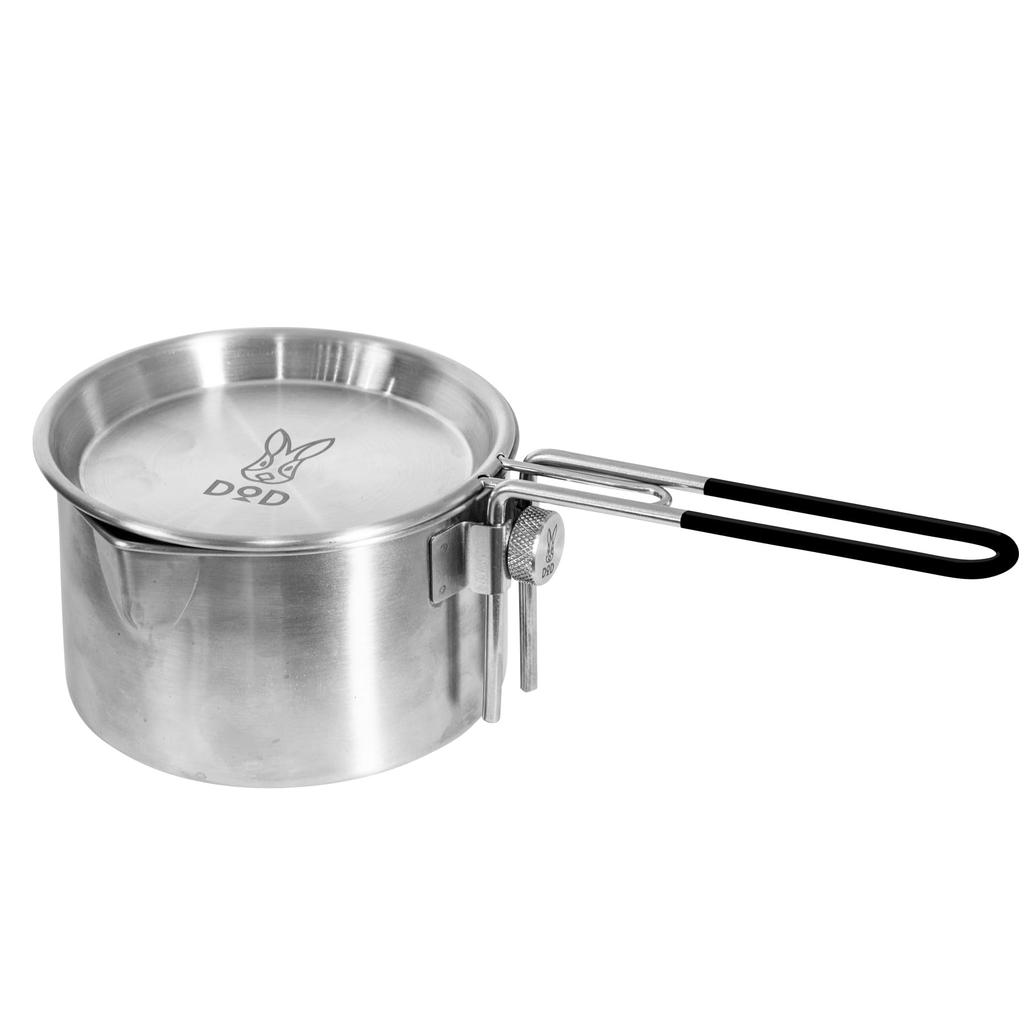 DOD Sierra fits perfectly in the compact and perfect for solo camping Kettle, Usashera, wide-mouth design, stackable, (SK1-067-SL)