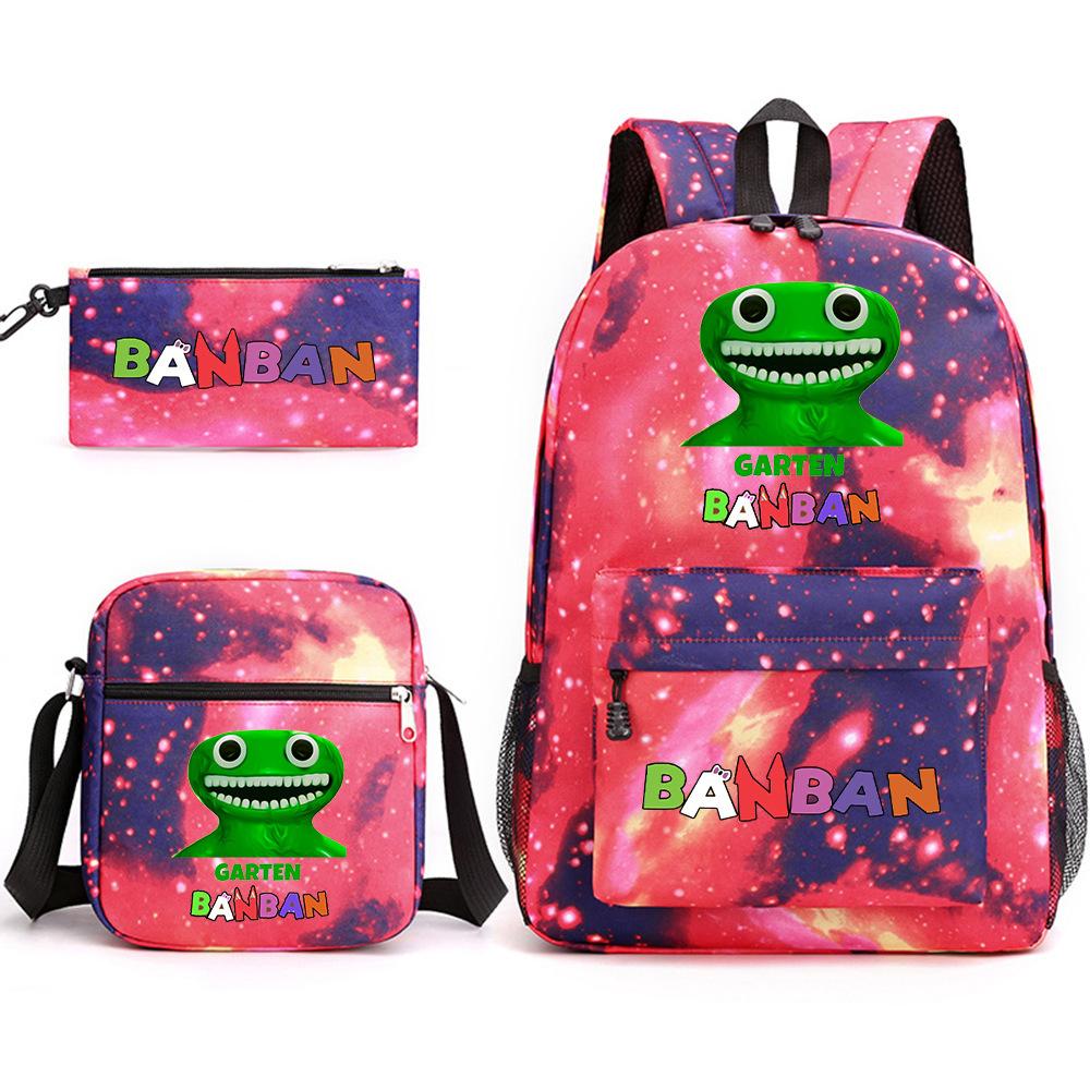 Three-piece Foreign Trade Schoolbag Casual Canvas Backpack Male and Female Students Backpack Printing