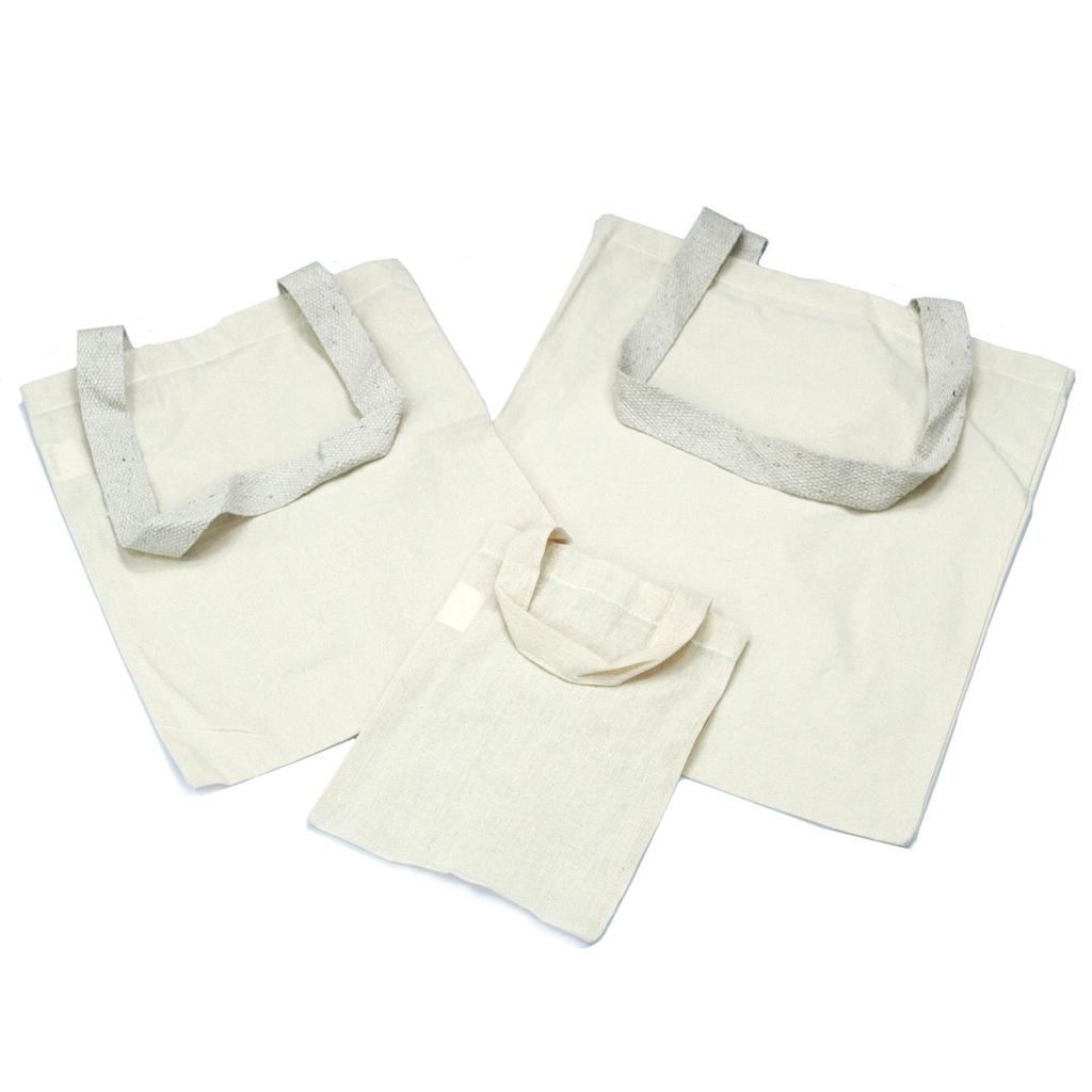 6x Tote Bag Natural 6oz Cotton 35x30cm