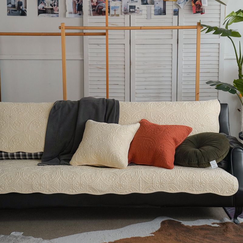 

Machine Embroidery High-Grade Cotton Twill Sofa Cushion Fabric Pure Cotton Non-Slip Cushion Minimalist Pure Color All Year Round Neutral Yellow 50*50cm pillow case without core