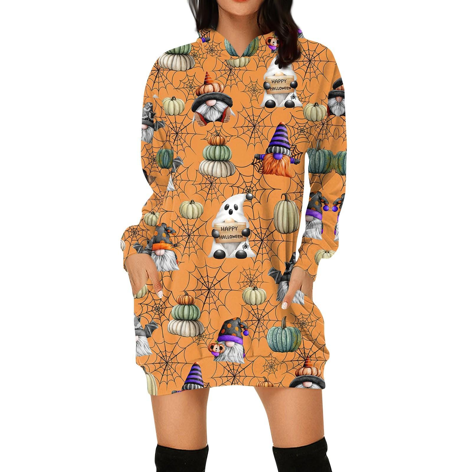 Женская мода свободный повседневный карман с длинным рукавом толстовка с принтом свитшот L имбирный