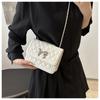 Fashion Rhombus Quilted Small Shoulder Bag Trendy Chain Crossbody Bag Casual Faux Leather Handbag for Women CLE