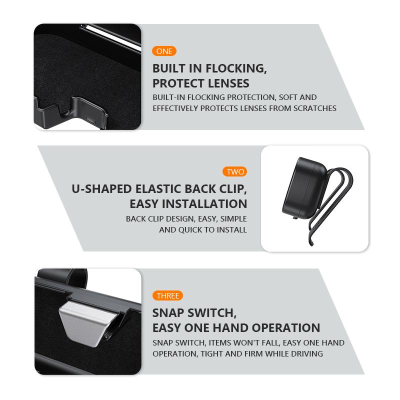 Car Glasses Holder Sun Visor Storage Box Cards Tickets Eyeglass Case For BMW Performance 1 3 5 7 Series M E93 F20 iX1 iX2 iX3 ADMVN1