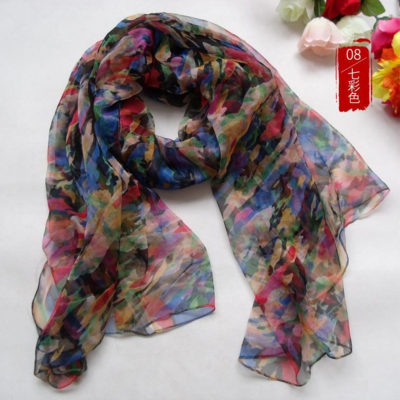 [BYSIFA]  Silk Scarf Hijabs Women Fashion Brand Summer Beach Cover-ups Ladies Navy Blue Neck Scarves 100% Silk Long Scarves