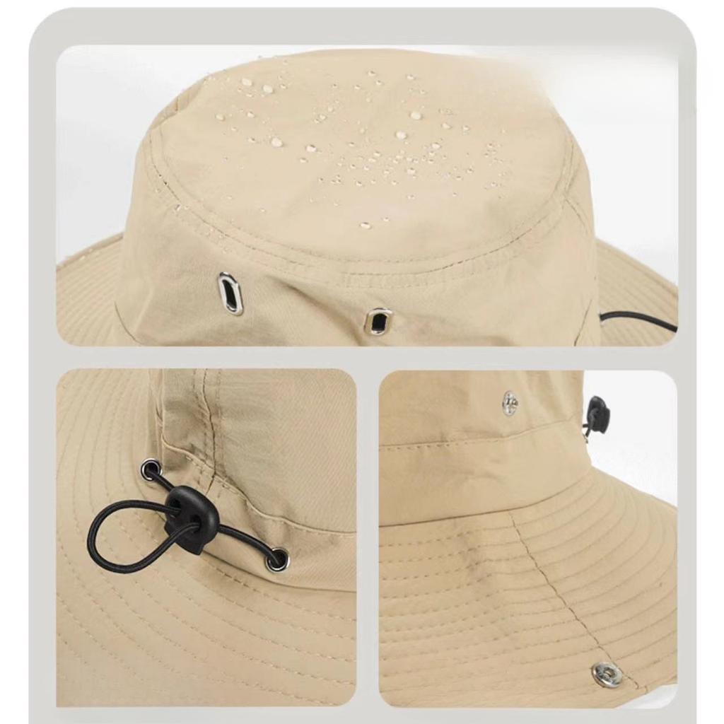 Drawstring Sun Protection Fisherman Hat Women Summer Outdoor Breathable Mountain Camping Sunshade Mountaineering Fishing Hat Men