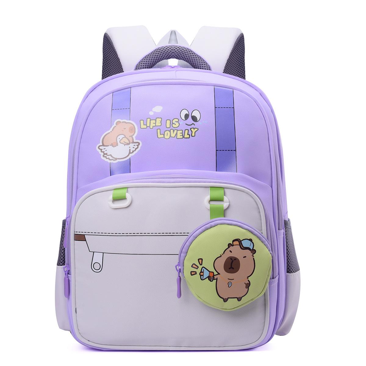 

Elementary school schoolbag new first-grade load reduction capacity ridge protection unisex children s backpack фіолетовий