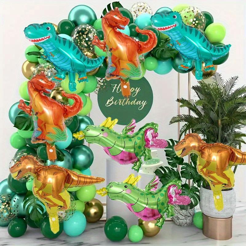 4pcs Cartoon Mini Dinosaur Aluminum Foil Balloons Birthday Party Background Decoration Indoor Outdoor Photography Props
