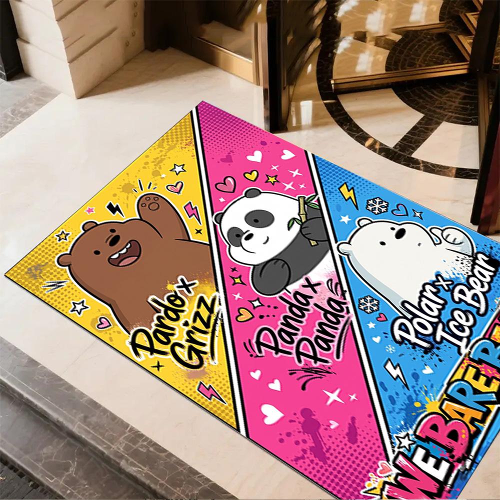 Fox Friends Adventure Area Rug Design for Decorate room Game Room Entryway Kitchen Antislip Carpet Office home decor