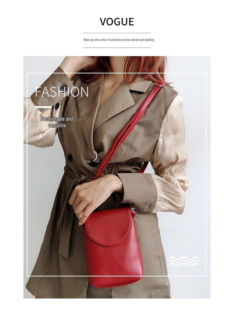 Echte Leder Damen Crossbody Münzbörse - 2025 Neue Mini Rindsleder Tasche