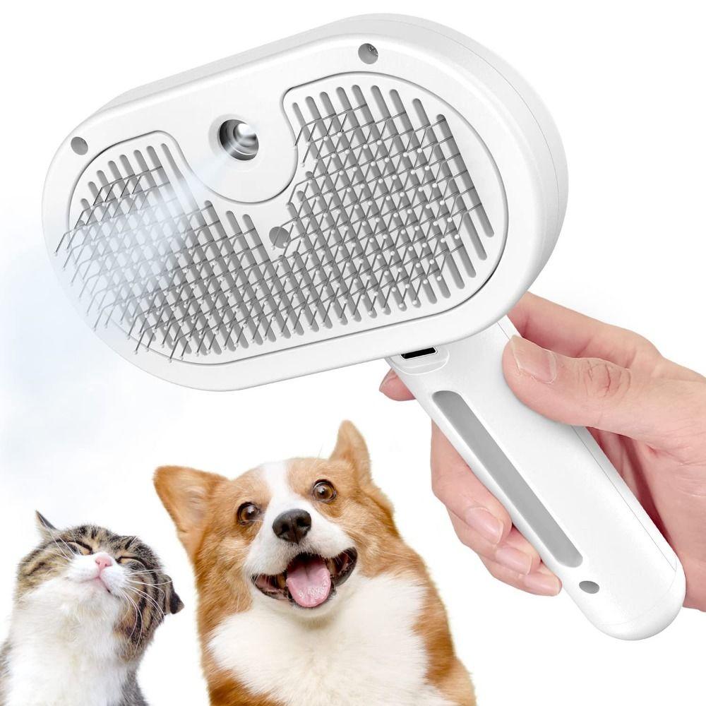 

2 в 1 Steamy Cat Brush Красочная расческа для ухода за домашними животными Электрический спрей Щетка для кошек Распущенные волосы