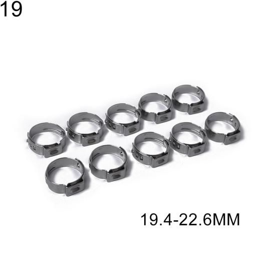10Pcs Single Ear Stainless Steel Hydraulic Hose Fuel Air Pipe Clamps O-Clips