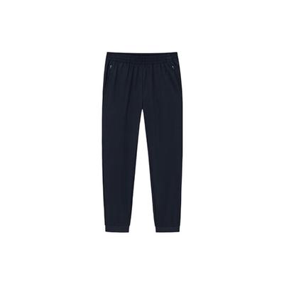 Running Series Solid Color Breathable Nine-Point Knitted Sports Pants Men Bottoms Black 162335303-1