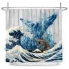 Lustiger Hund Dinosaurier Wasserdichter Polyester Duschvorhang Mit Haken Für Badewanne Kreativität Badezimmer Sichtschutz Heimdekoration Wandtuch