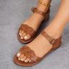 Shoes for Women  Summer  Women Flat Sandals Bottom Roman Strap Sandals with Non Slip Rubber Soles Ladies Daily Sandalia