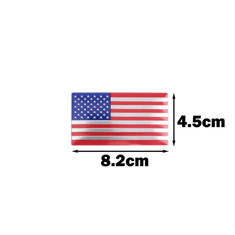 2Pcs Automobile Motorcycle Exterior Accessories United States Of America USA National Flag Aluminum Alloy Emblem Badge Car Stickers