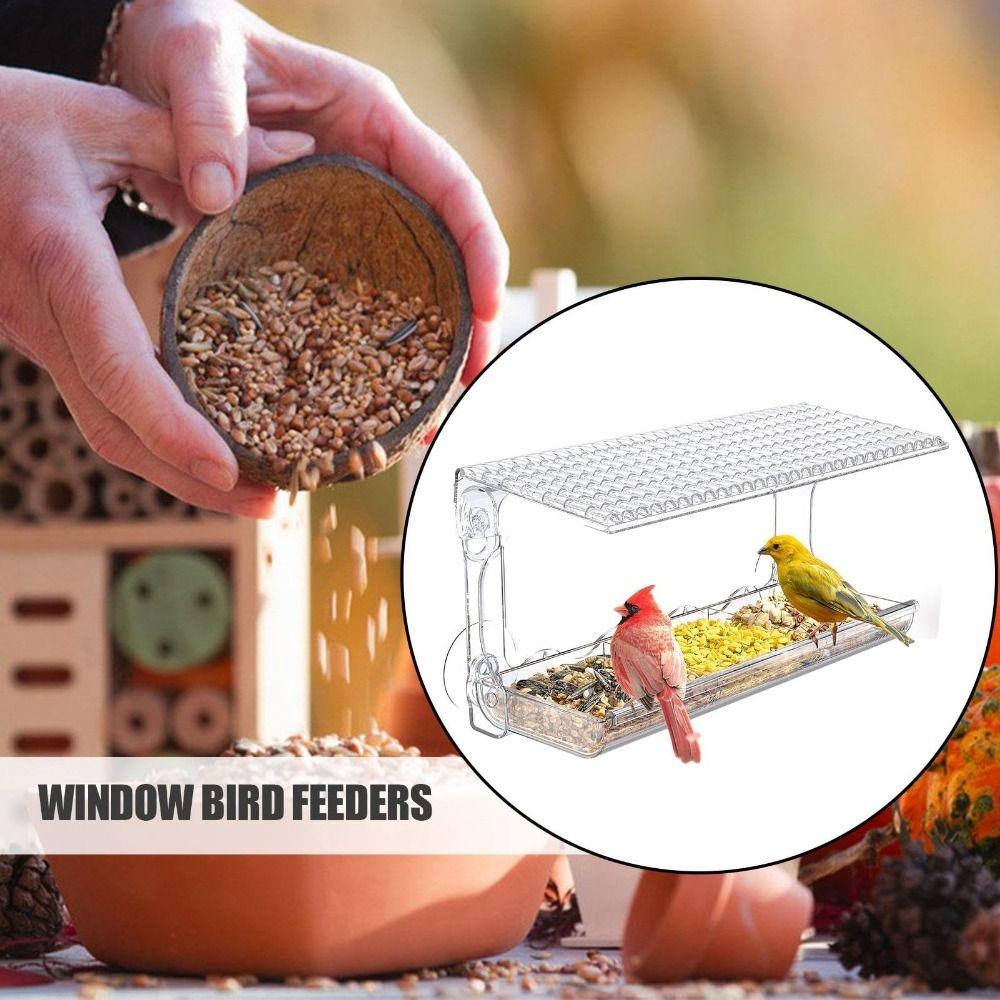 Plastové průhledné krmítka pro ptáky se silnými přísavkami, průhledná ptačí budka pro prohlížení