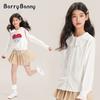 Girls' Shirt 2025 Spring New Style Doll Neck White Top Children's Thin Shirt