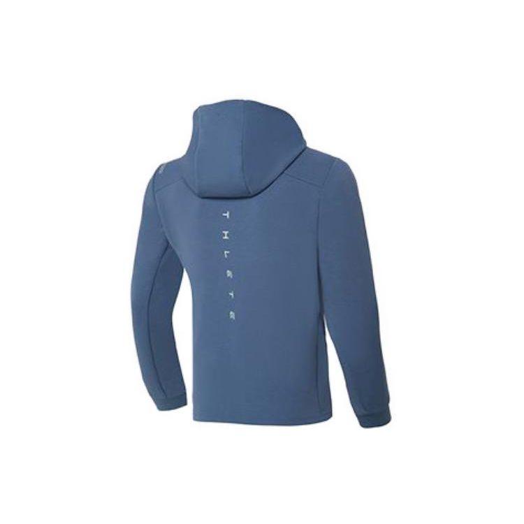 LiNing Fitness Series Solid Color Hooded Long Sleeve Sweatshirt Unisex sweatshirt Lime-Blue AWDS093-8