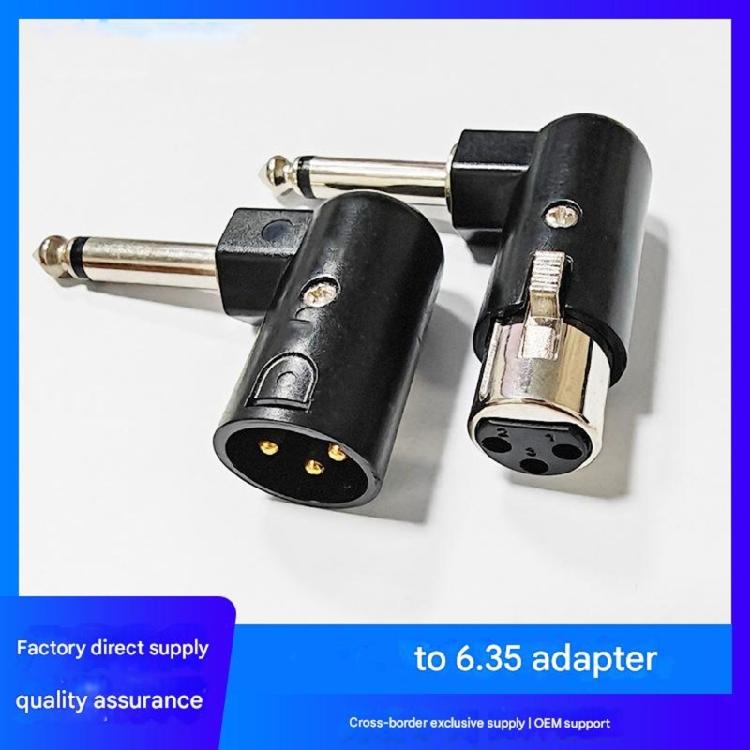 Professional Grade 6.35mm to XLR Converter 90 Degree Adapter for Integration with Audios Interfaces and Mixers